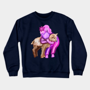 Little Girl and Goat Friend Crewneck Sweatshirt